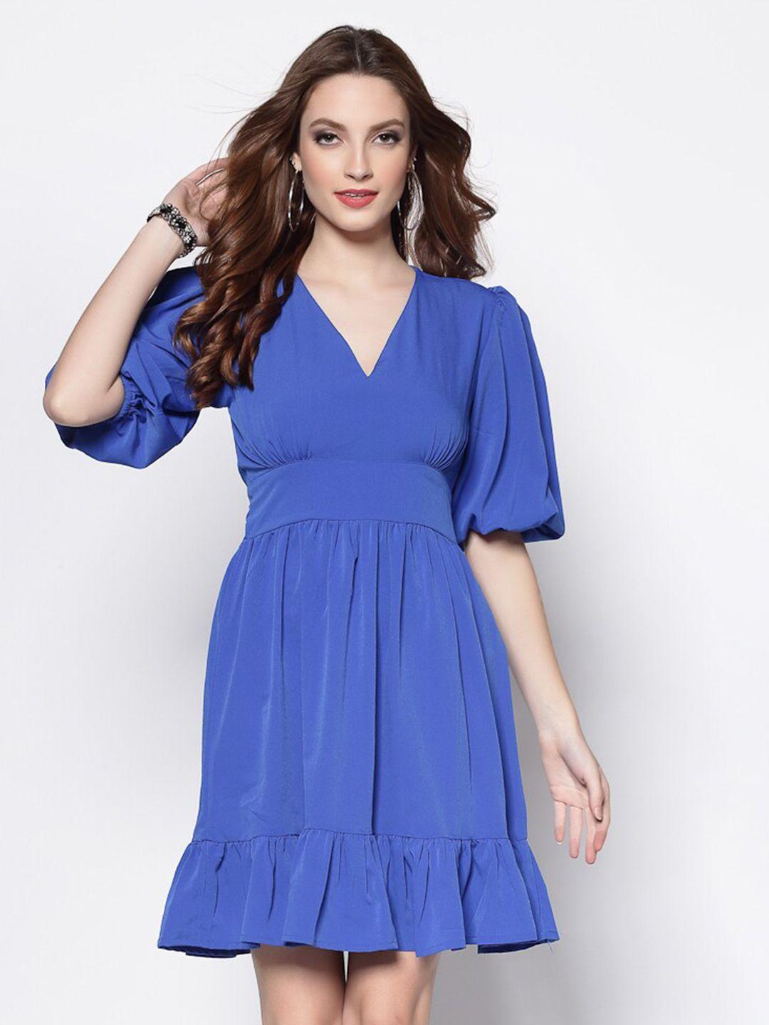 sera blue crepe dress