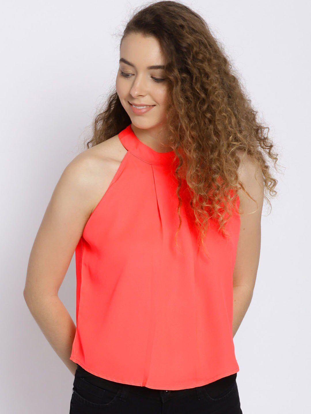 sera coral solid halter top