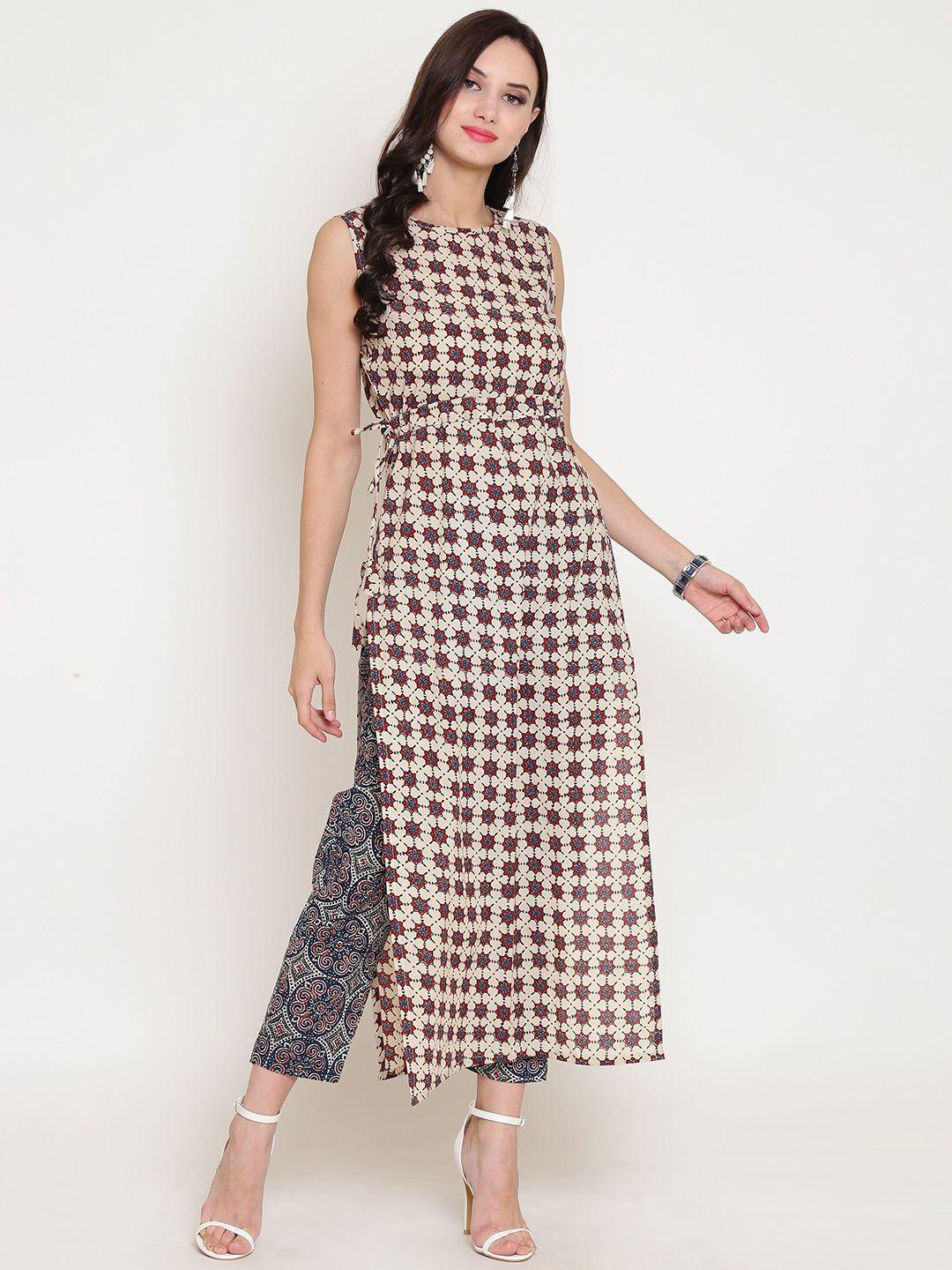 sera ethnic motifs printed straight cotton kurta