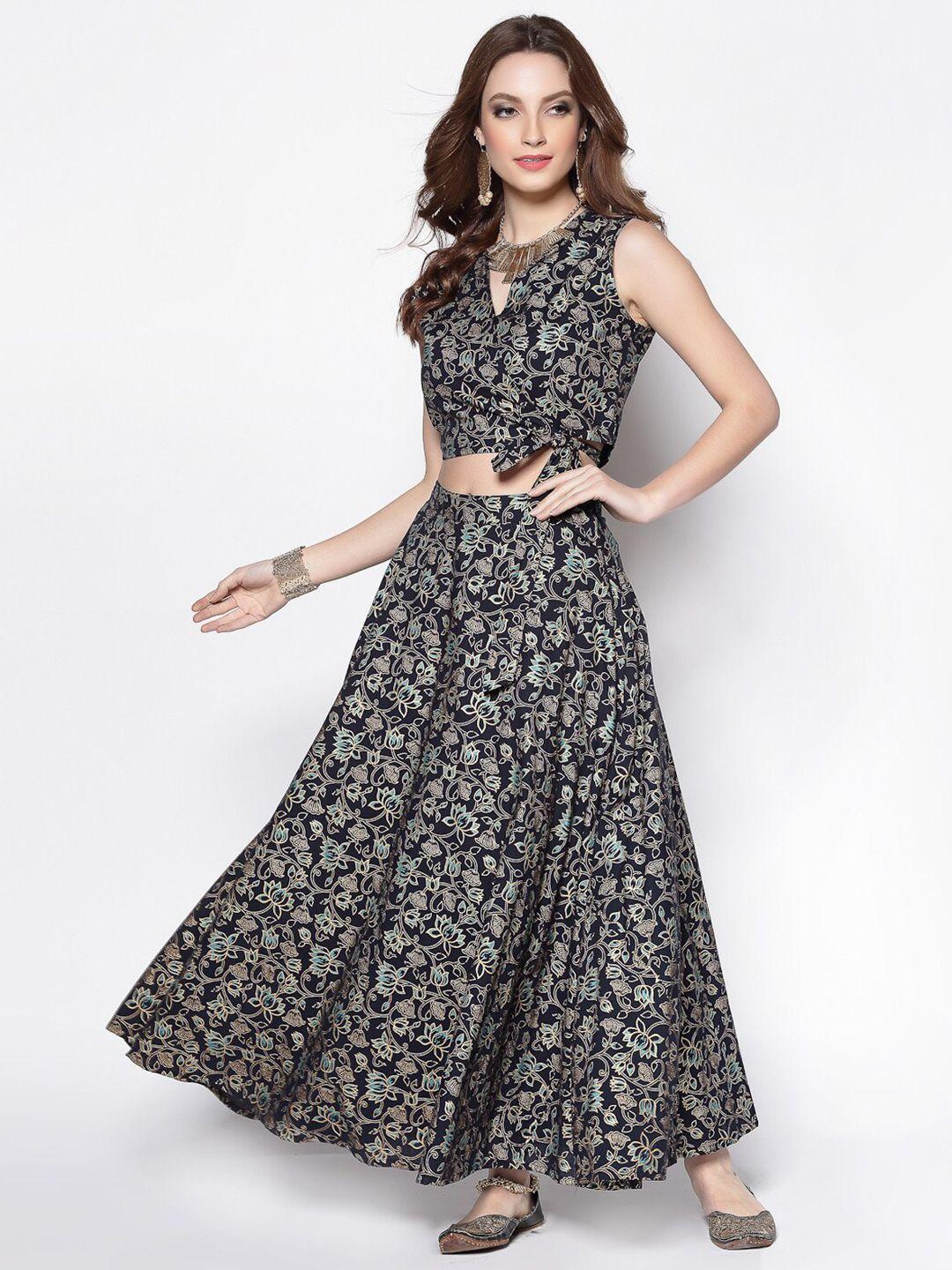 sera floral printed ready to wear cotton lehenga & blouse