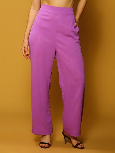 sera lavender regular fit high rise trousers