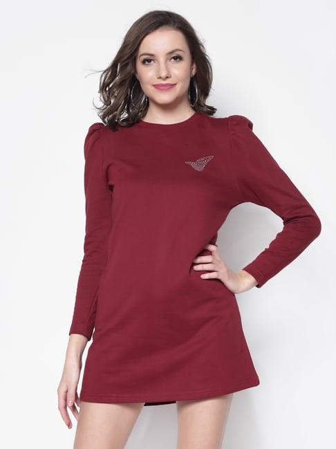 sera maroon cotton sweatshirt