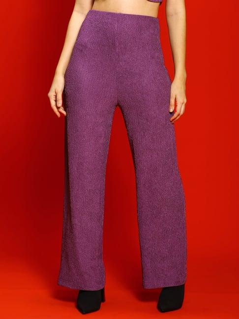 sera mauve regular fit high rise trousers