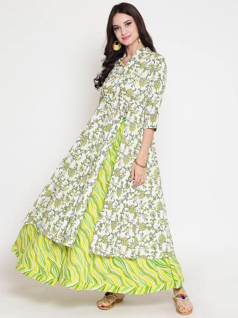 sera multicolor floral print kurta with skirt