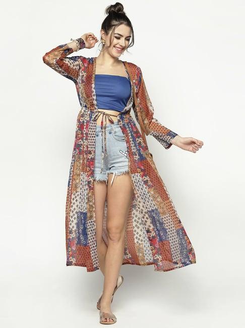 sera multicolor printed cover up shrug