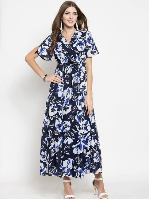 sera navy floral print dress