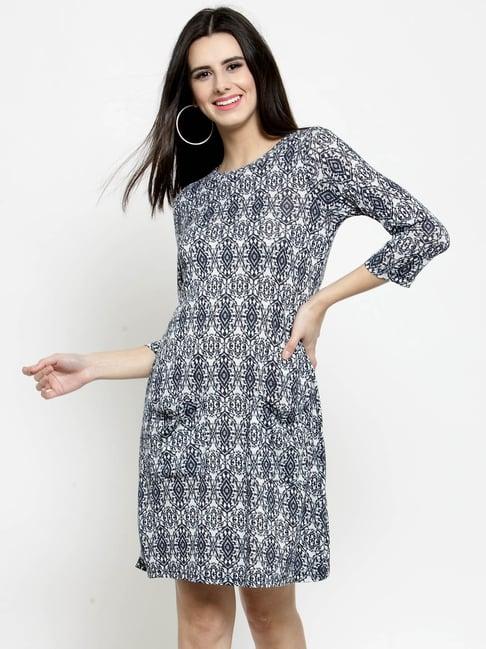 sera navy printed dress