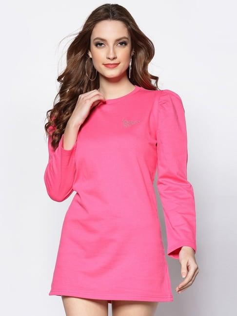 sera pink cotton embellished sweatshirt