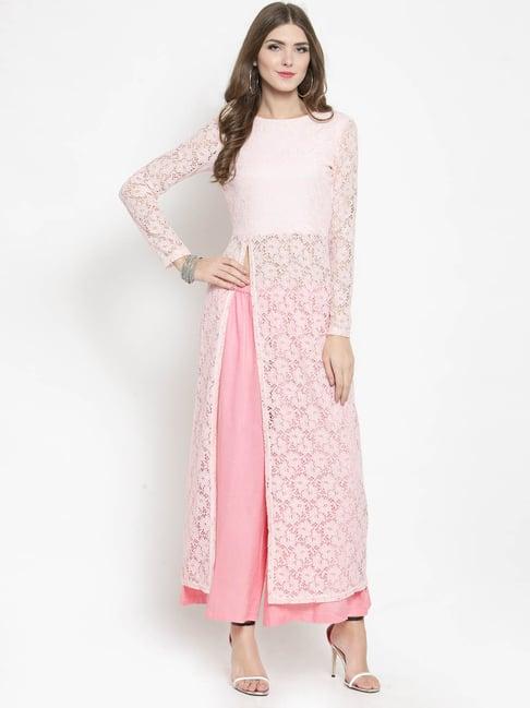 sera pink lace kurta