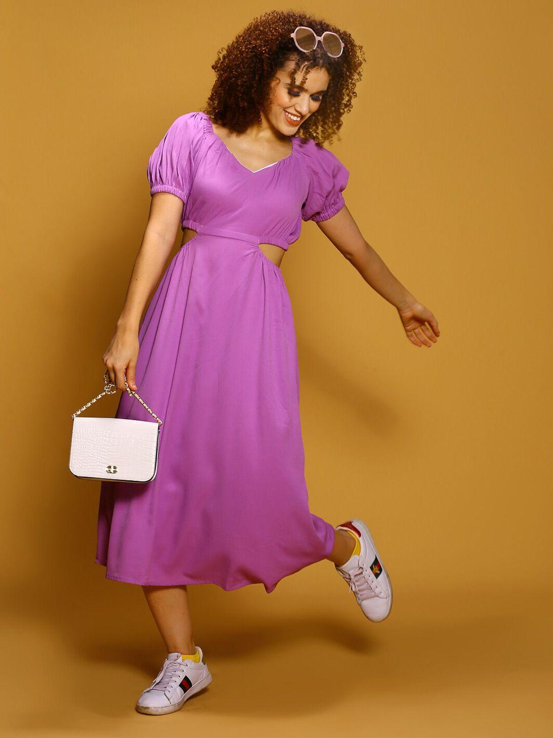 sera purple fit & flare maxi dress