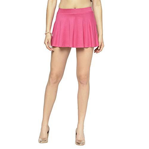 sera viscose fit and flare skirt fuchsia