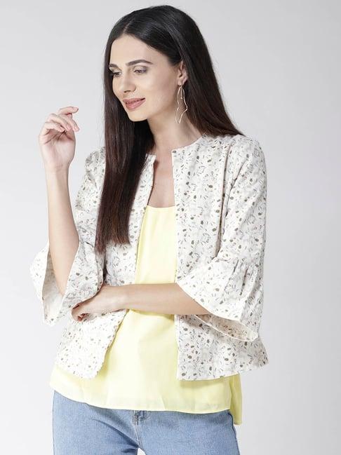 sera white printed blazer