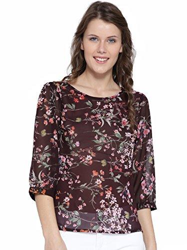 sera women's floral regular fit top (la2260_wine l)