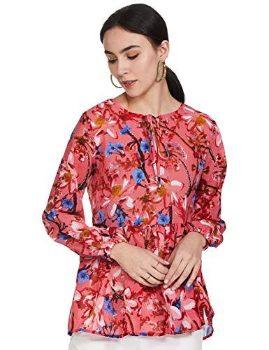 sera women's floral regular fit top (la2394_coral medium)