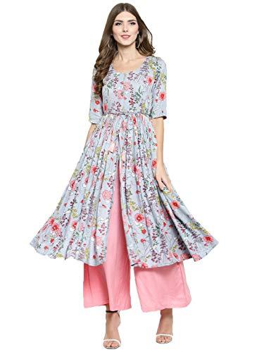 sera women's rayon anarkali kurta (la5081_blue_x-large)