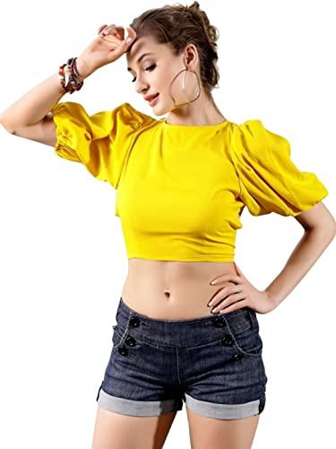 sera women's solid 0 shirt (la4016_yellow large)