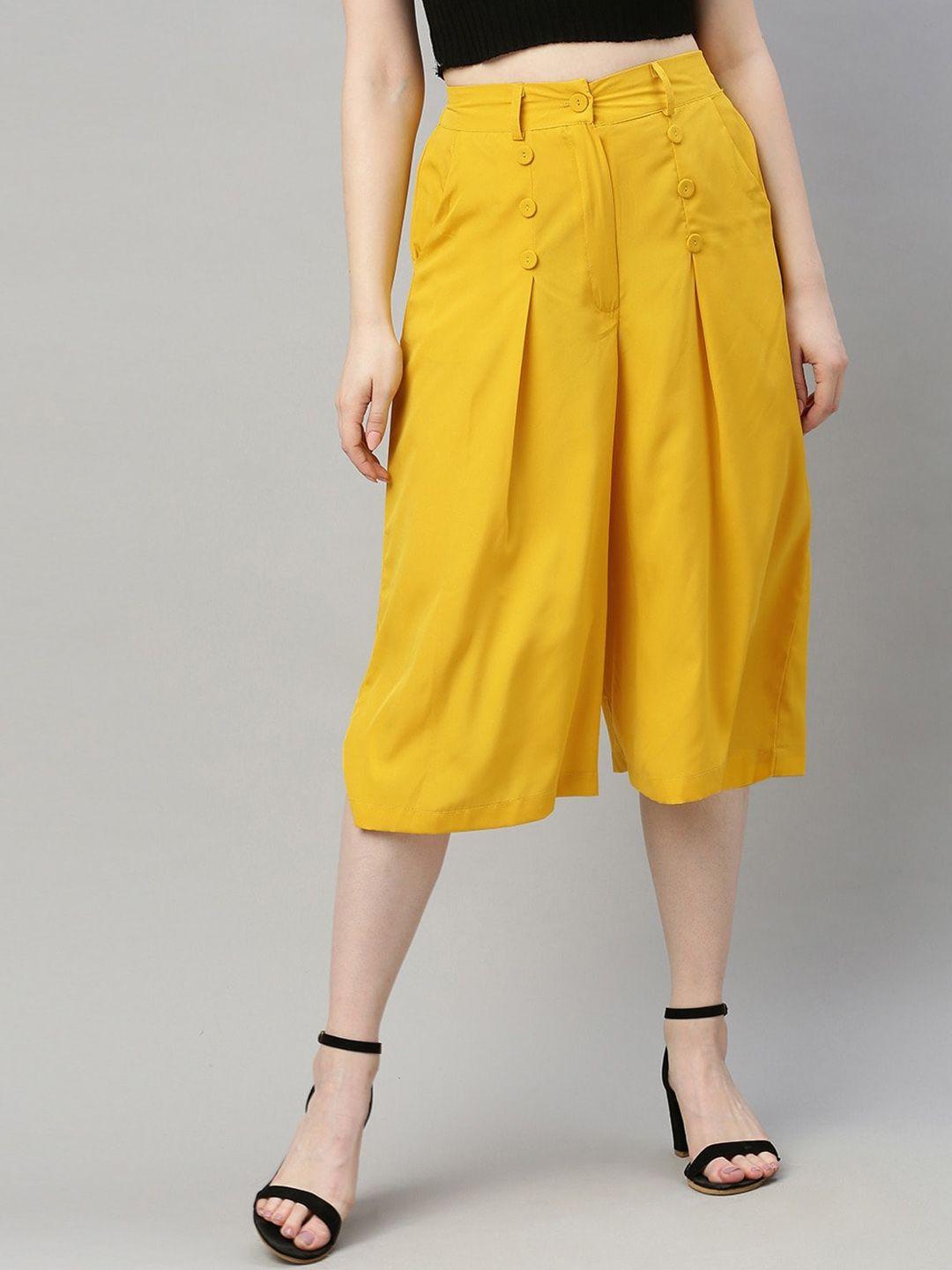 sera women flared pleated culottes trousers