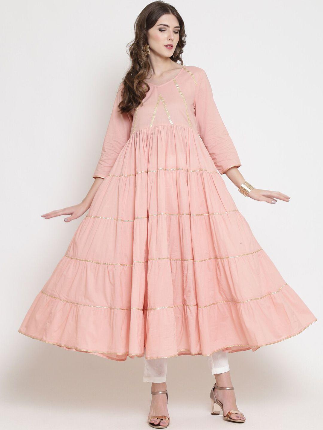 sera women peach-coloured anarkali kurta