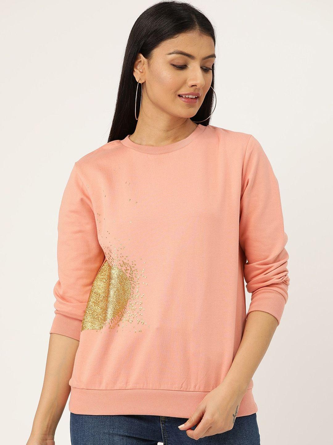 sera women pink printed sweatshirt