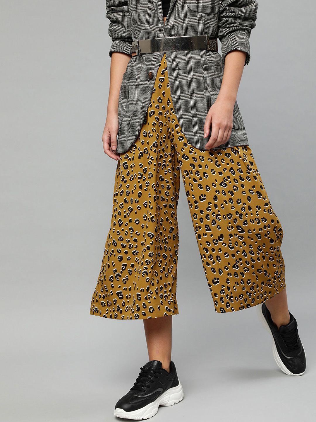 sera women printed high-rise culottes trousers