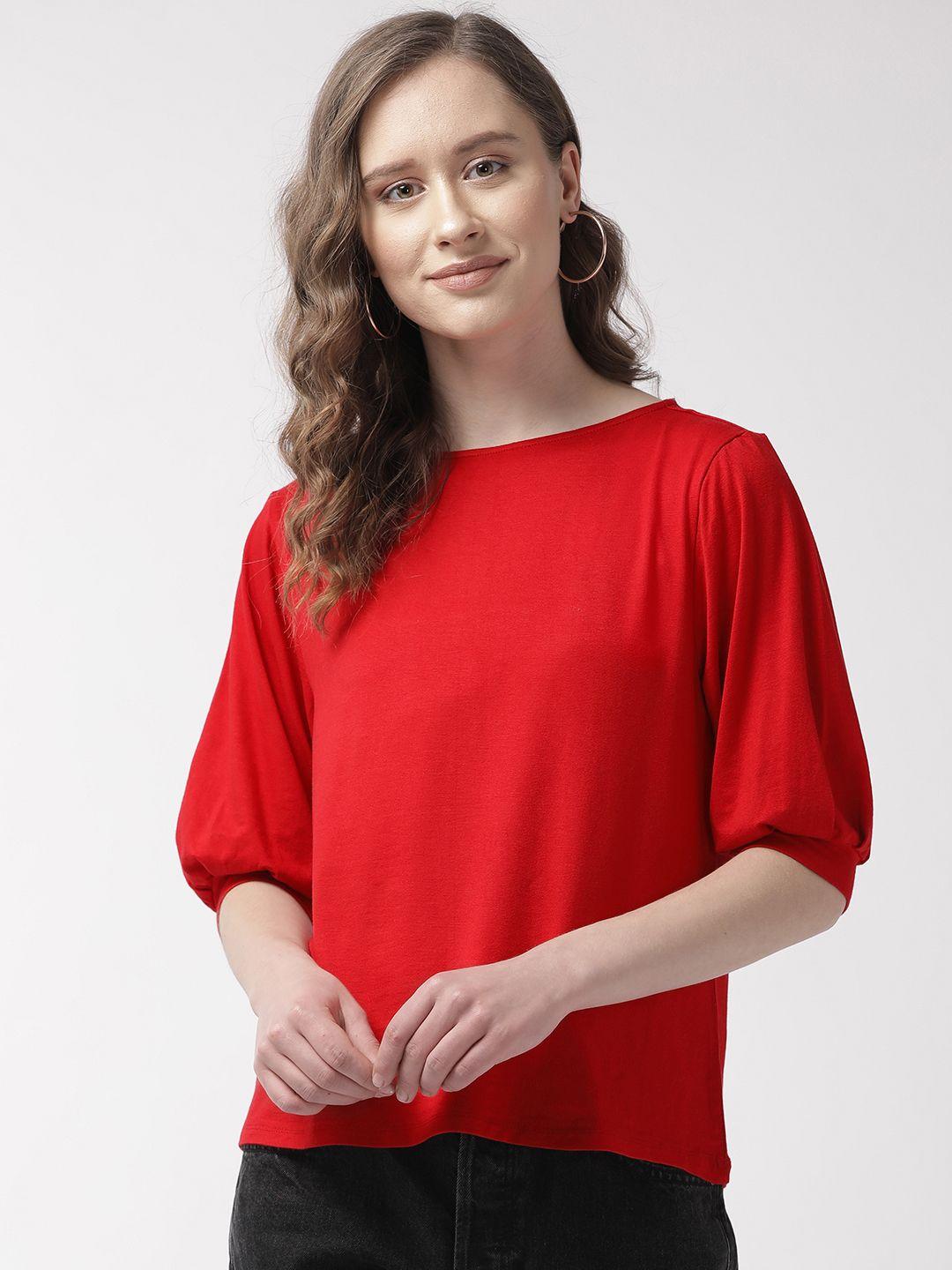 sera women red solid top