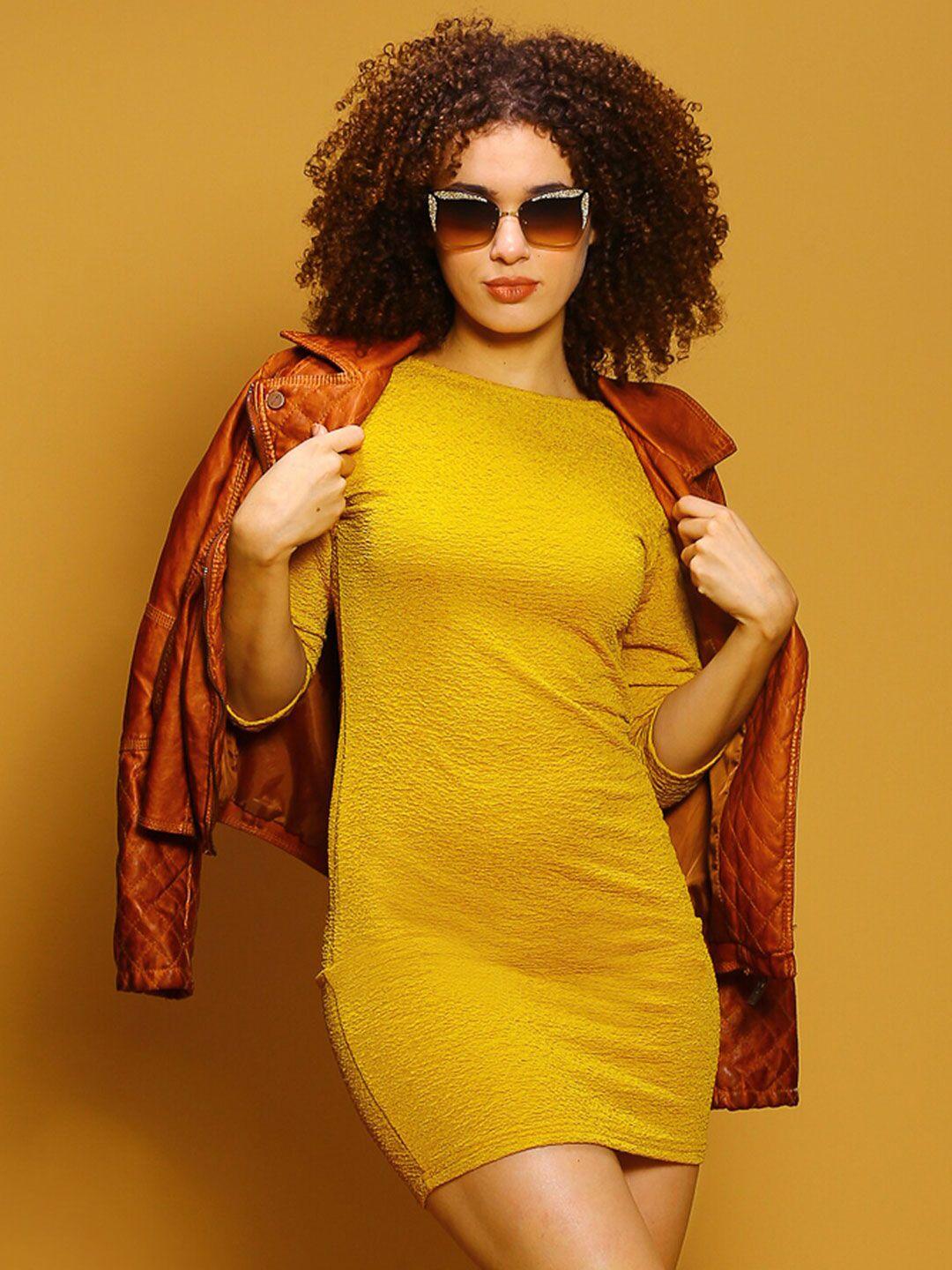 sera yellow bodycon mini dress