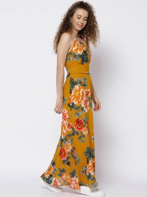 sera yellow floral print dress