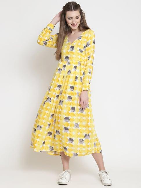 sera yellow printed dress