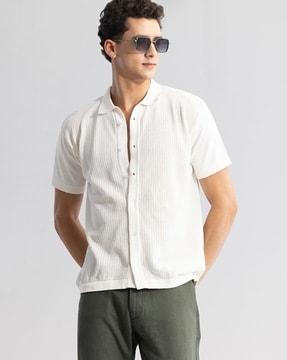 serene ribbed elegance regular fit shirt