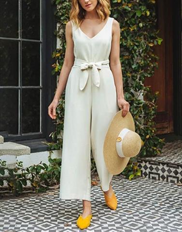 serene snow white jumpsuit