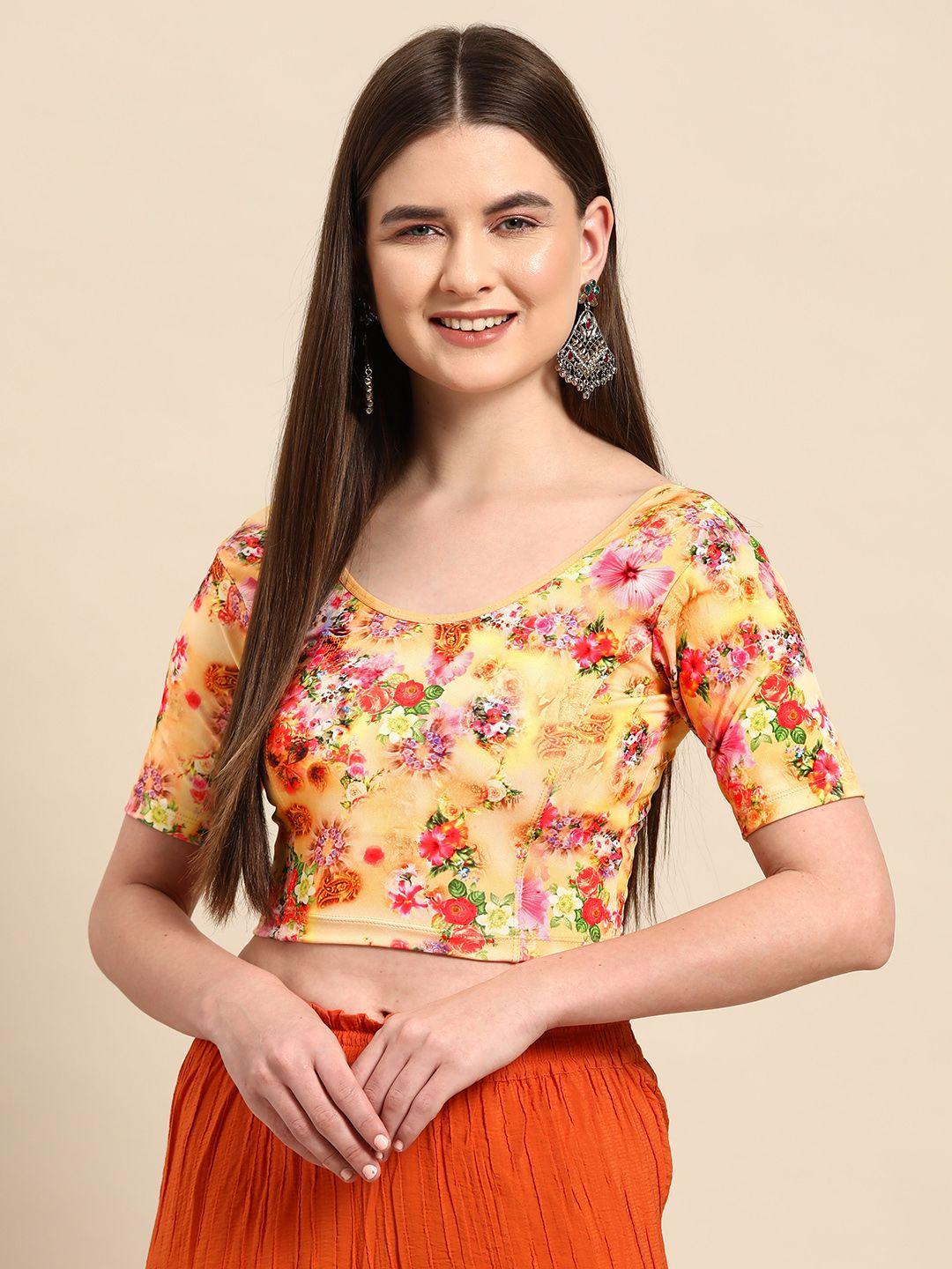 serona fabrics printed readymade saree blouse