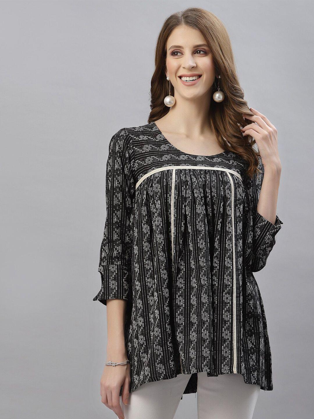 serona fabrics black & white tunic