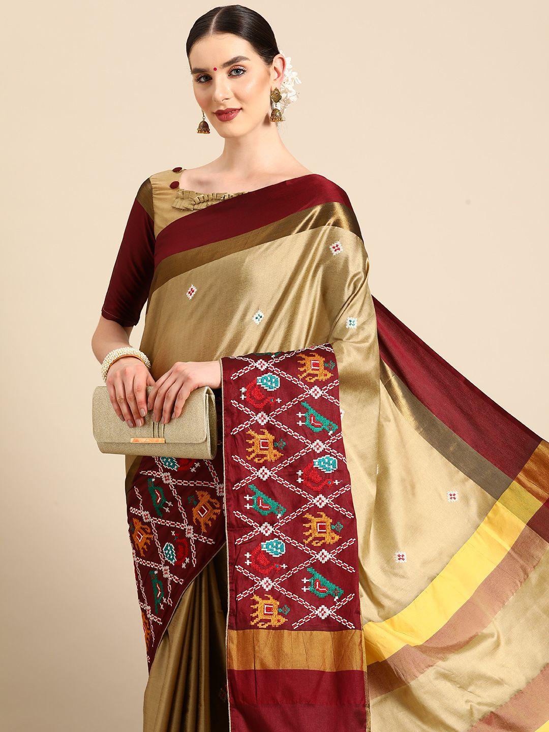 serona fabrics ethnic motifs embroidered patola saree