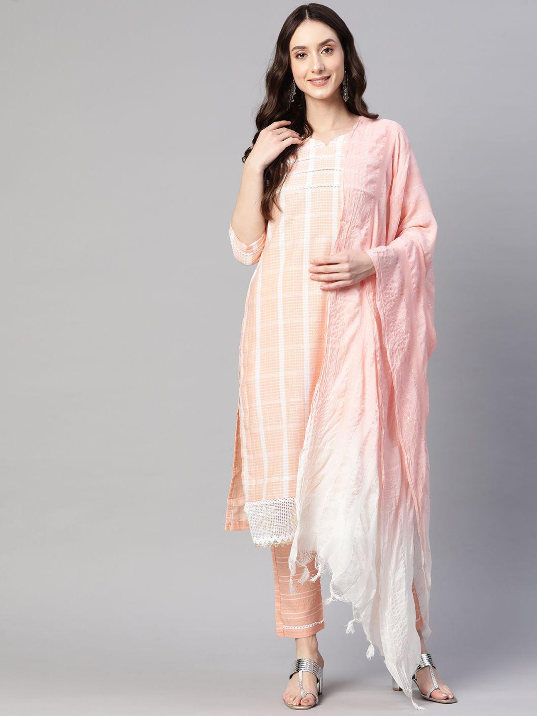 serona fabrics women embroidered kurta with trousers & with dupatta