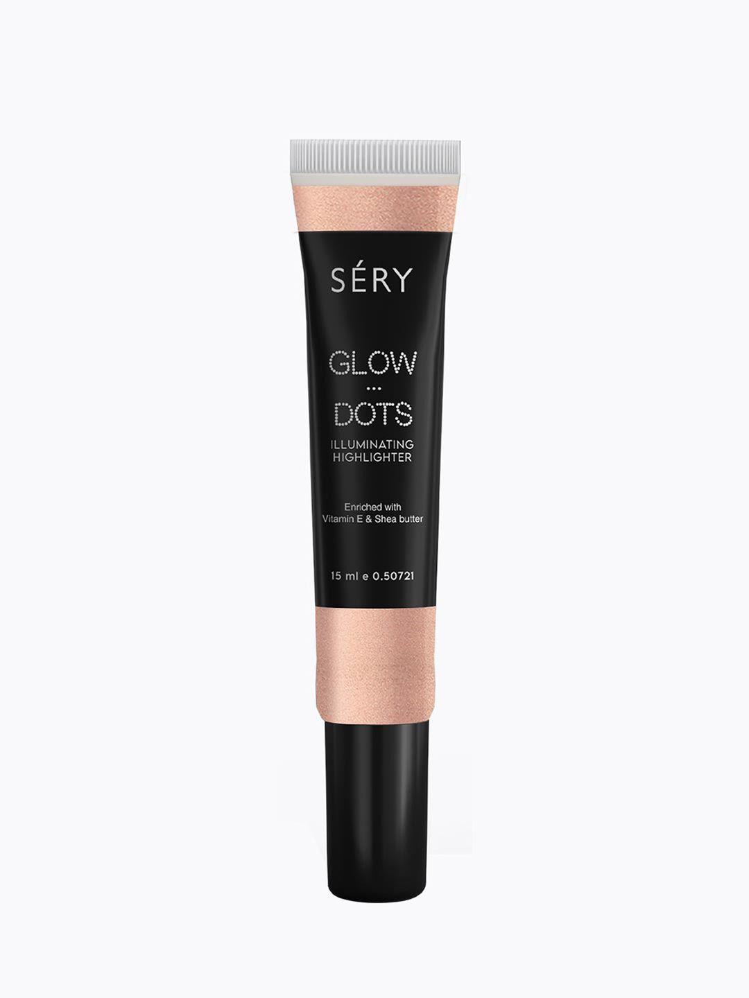 sery glow dots smudge-proof illuminating highlighter with vitamin e 15ml - rose