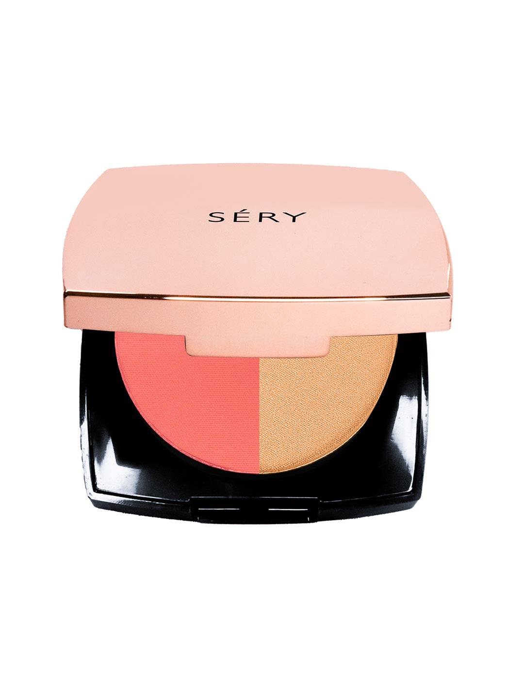 sery illu-matte blush + highlighter duo with hyaluronic acid 9g - coral shine