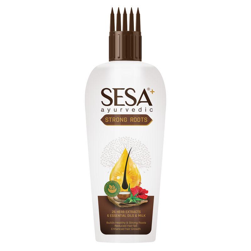 sesa ayurvedic strong roots oil with 26 herbs & 6 oils - for hair fall control & hair growth