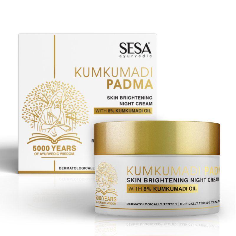 sesa 8% kumkumadi padma skin brightening night cream