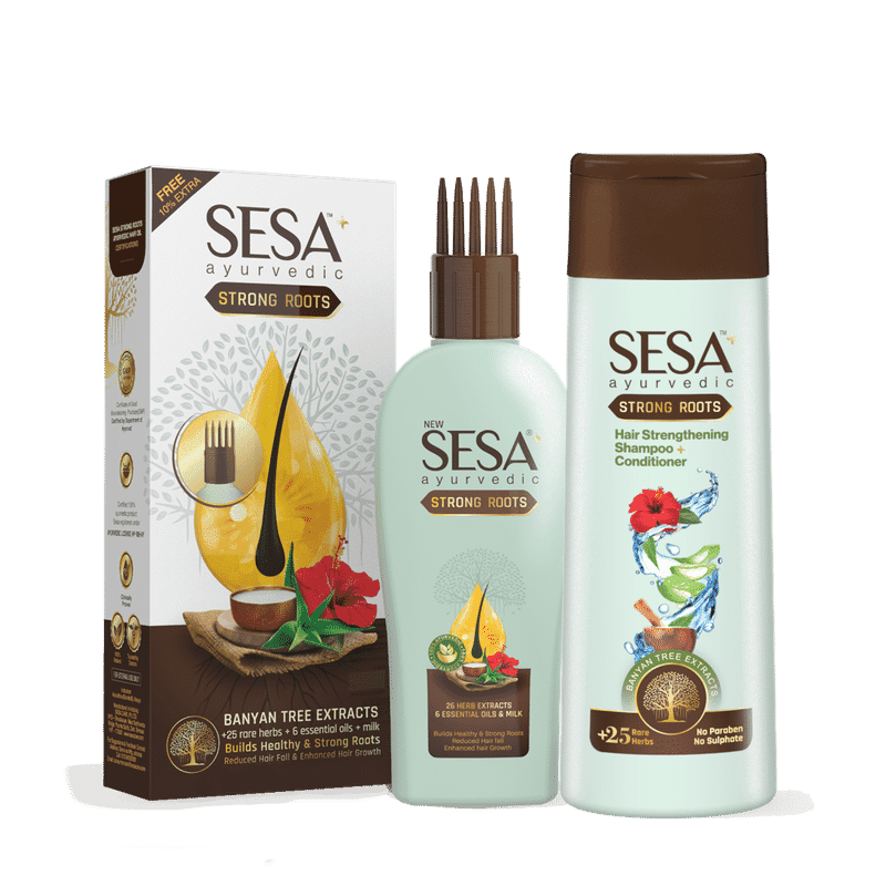 sesa plus strong roots + sesa plus strong roots shampoo