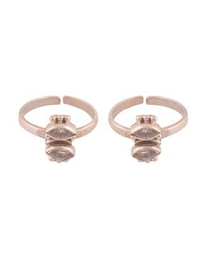 set of 2 925 sterling silver toe rings