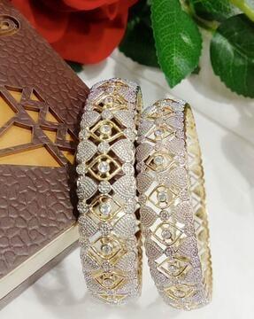 set of 2 american diamond-studded bangles