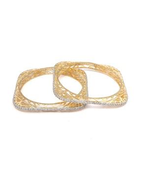 set of 2 gold-plated classic bangles