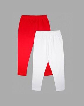 set of 2 leggings with elasticated waistband