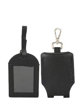 set of 2 luggage tag with sanitizer pouch
