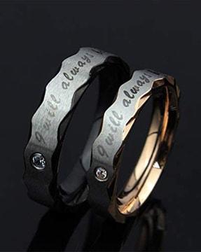 set of 2 quotation engraved rings