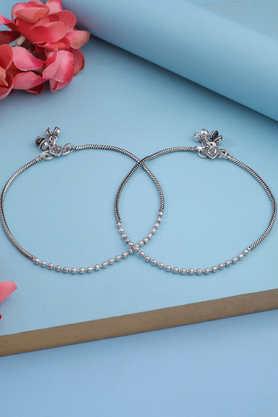 set of 2 silver plated payal anklet