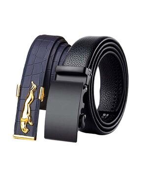 set of 2 wide belts with buckle closer