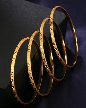 set of 4 gold-plated bangles