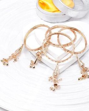 set of 4 rose gold-plated bangles