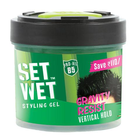 set wet hair gel for men, vertical hold, strong hold, jar (250 ml)